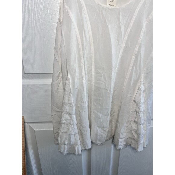 Intimately Free People Ruffle Long Tunic Mini Dress Tank Cream Size XS Boho - Picture 3 of 11